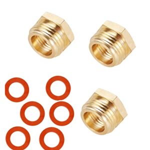 brass pipe to garden hose fitting connect,3/4″ ght male x 1/2″ npt female connector,ght to npt adapter brass fitting,garden hose adapter 3pcs