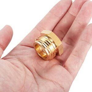 Brass Pipe to Garden Hose Fitting Connect,3/4" GHT male x 1/2" NPT Female Connector,GHT to NPT Adapter Brass Fitting,Garden Hose Adapter 3pcs