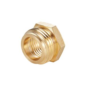 Brass Pipe to Garden Hose Fitting Connect,3/4" GHT male x 1/2" NPT Female Connector,GHT to NPT Adapter Brass Fitting,Garden Hose Adapter 3pcs