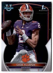 2022 bowman chrome university #42 cade klubnik clemson tigers football