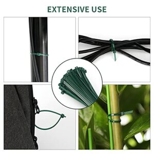 100 Pcs 8 Inch 3mm Dark Green Nylon Garden Cable Zip Ties Self Locking Cable Ties Twist Ties
