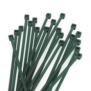 100 Pcs 8 Inch 3mm Dark Green Nylon Garden Cable Zip Ties Self Locking Cable Ties Twist Ties