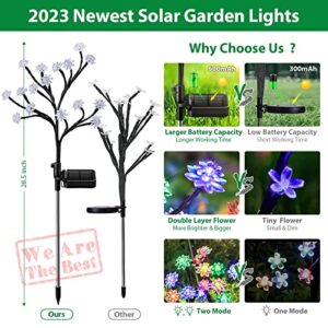 ENSLI Solar Lights Outdoor Garden Decorative, 4 Pack Upgraded Solar Garden Lights Outdoor Waterproof Landscape Lights, Solar Outdoor Lights Solar Flower Lights for Garden, Patio, Yard Decor