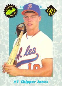 1990 classic draft picks baseball #1 chipper jones pre-rookie card