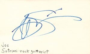 joe satriani guitarist musician blues rock music signed index card jsa coa