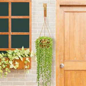 FGSAEOR Macrame Plant Hanger, Hanging Wall Planters for Indoor Plants, Wooden Hanging Basket Hooks for Outdoor Pots Wind Chime Flower Bracket Lanterns Patio Garden Decoration (2-Pack,5-Inch)