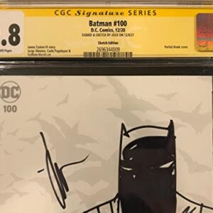 JOCK CGC 9.8 SS SIGNED ORIGINAL SKETCH BATMAN 100 COMIC BOOK JOKER HARLEY QUINN CBCS