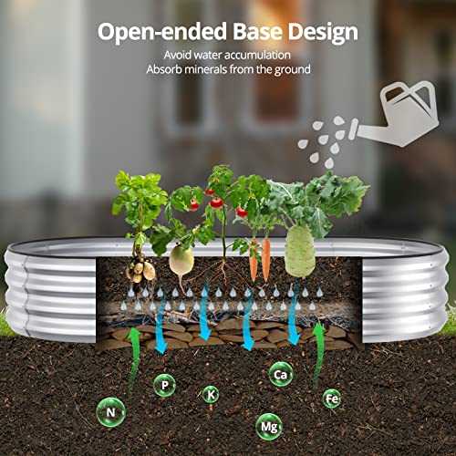 Winpull Raised Garden Bed Kit, Large Galvanized Raised Garden Beds Outdoor Planter Box with Safety Edging and Gloves, Metal Raised Beds for Gardening Vegetables Fruits and Flowers (4x2x1Ft)