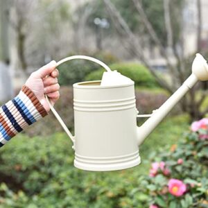 Watering Can for Indoor Plants, Flower Watering Can Outdoor for House Plants Garden Flower, Small Watering Can Indoor Long Spout with Sprinkler Head (1/2 Gallon, Ivory)