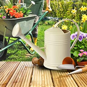 Watering Can for Indoor Plants, Flower Watering Can Outdoor for House Plants Garden Flower, Small Watering Can Indoor Long Spout with Sprinkler Head (1/2 Gallon, Ivory)