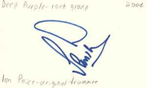 ian paice original drummer deep purple rock band music signed index card jsa coa