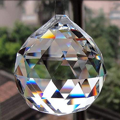 JANEMO Crystal,40mm Suncatcher Ball Prism Pendant,Use for Rooms, Balconies,Windows, Attics or Gardens