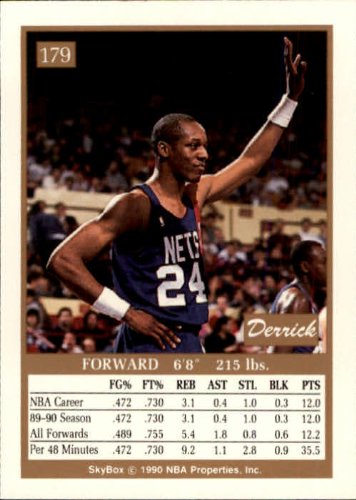 1990 SkyBox Basketball Card (1990-91) #179 Derrick Gervin