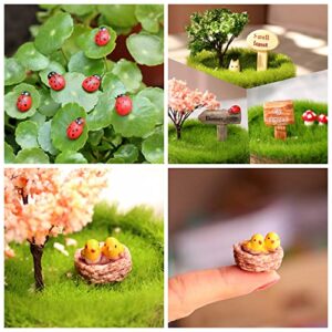 ElpizoFos 132pcs Miniature Fairy Garden Accessories Kit Miniature Animals,Tree,Fence,House Figurines Ornament Statue Craft for DIY Garden Yard Micro Landscape Bonsai Pot Dollhouse Terrarium Decor