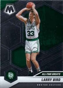 2020-21 panini mosaic #295 larry bird boston celtics official nba basketball trading card in raw (nm or better) condition