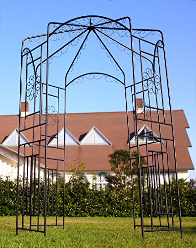 1. GO Steel Garden Arch, 8' High x 5'2" Wide, Garden Arbor for Various Climbing Plant, Outdoor Garden Lawn Backyard Gazebo