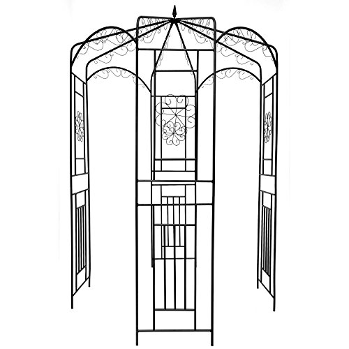 1. GO Steel Garden Arch, 8' High x 5'2" Wide, Garden Arbor for Various Climbing Plant, Outdoor Garden Lawn Backyard Gazebo