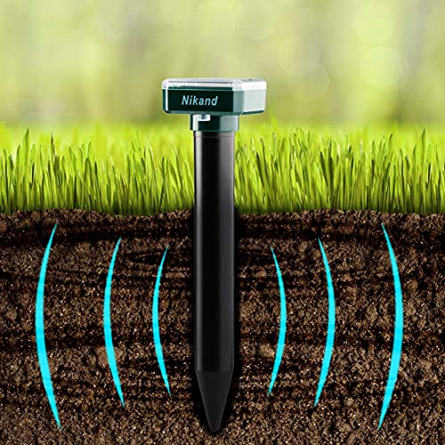 Mole Repellent Stakes 2 Pack - Gopher Repellent Ultrasonic Solar Powered - Sonic Spike Mole and Vole Deterrent for Lawn Garden & Yard - Electronic Devices Outdoors Pest Repeller Snakes Rodents Chaser