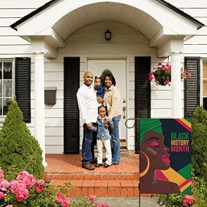 Jiudungs Black History Month Garden Flag 12x18 Double Sided African American Country Celebration Holiday Decoration Outdoor Outside Porch Lawn Yard