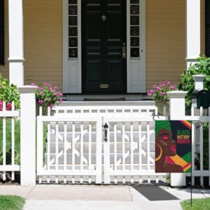 Jiudungs Black History Month Garden Flag 12x18 Double Sided African American Country Celebration Holiday Decoration Outdoor Outside Porch Lawn Yard