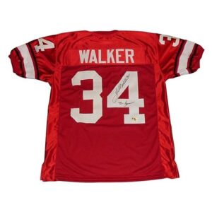 Herschel Walker Autographed Georgia Bulldogs (Red #34) Custom Stitched Jersey w/"82 Heisman"