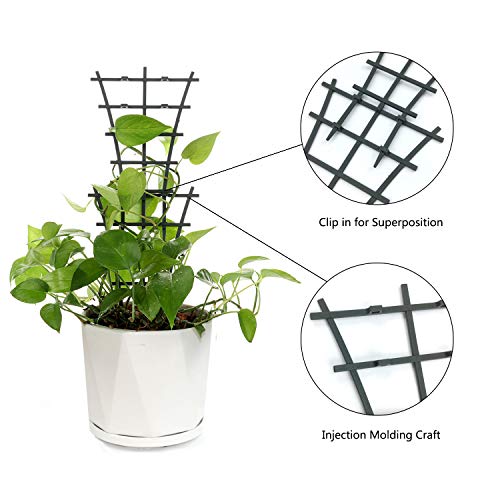 Feitore Plant Trellis Indoor, 6Pcs Stackable Plant Trellis for Climbing Plants Indoor, Small Plant Climbing Trellis for Potted Plants Plastic Climbing Plant Support Trellis for Houseplant Hoya Pothos