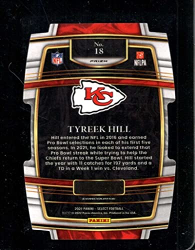 2021 PANINI SELECT BLACK AND GOLD PRIZM DIE-CUT #18 TYREEK HILL CONCOURSE NMMT CHIEFS