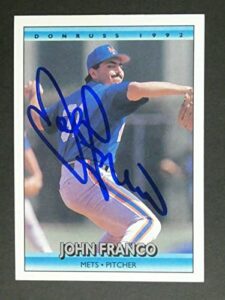 john franco signed baseball card with jsa coa