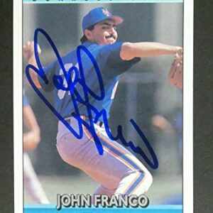 John Franco Signed Baseball Card with JSA COA