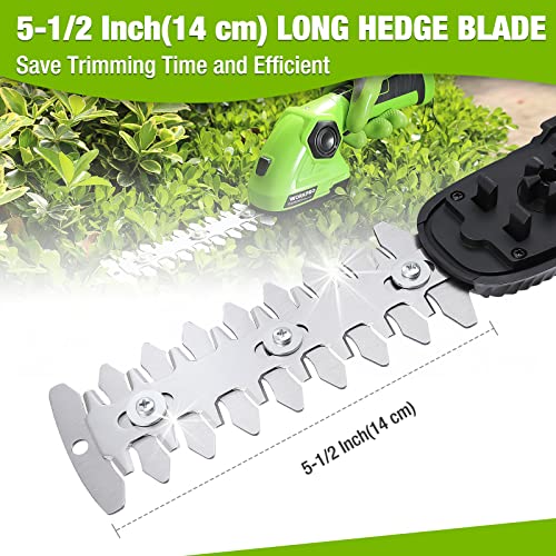 WORKPRO Cordless Grass Shear & Shrubbery Trimmer - 2 in 1 Handheld Hedge Trimmer 7.2V Electric Grass Trimmer Hedge Shears/Grass Cutter 2.0Ah Rechargeable Lithium-Ion Battery and USB Cable Included