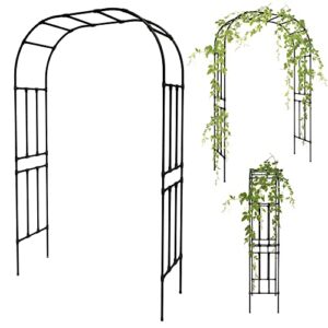 olle garden arbor 95″ high 59″ wide easy to assemble wedding arches for ceremony lightweight garden trellis arch garden arch trellis for climbing plants , black