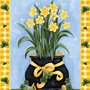 Toland Home Garden 112557 Lucky Daffodils St Patricks Day Flag 12x18 Inch Double Sided St Patricks Day Garden Flag for Outdoor House St Pats Flag Yard Decoration