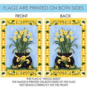 Toland Home Garden 112557 Lucky Daffodils St Patricks Day Flag 12x18 Inch Double Sided St Patricks Day Garden Flag for Outdoor House St Pats Flag Yard Decoration