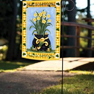 Toland Home Garden 112557 Lucky Daffodils St Patricks Day Flag 12x18 Inch Double Sided St Patricks Day Garden Flag for Outdoor House St Pats Flag Yard Decoration