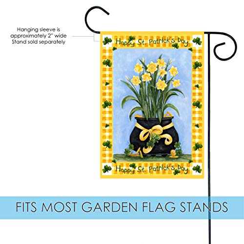 Toland Home Garden 112557 Lucky Daffodils St Patricks Day Flag 12x18 Inch Double Sided St Patricks Day Garden Flag for Outdoor House St Pats Flag Yard Decoration