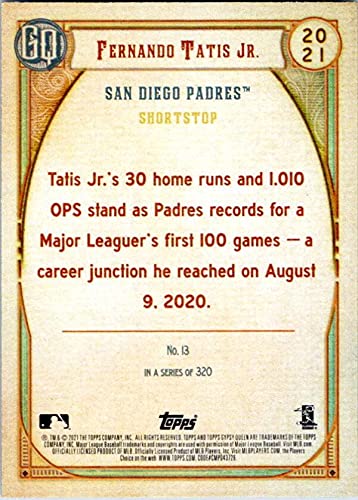 2021 Topps Gypsy Queen #13 Fernando Tatis Jr. San Diego Padres MLB Baseball Trading Card