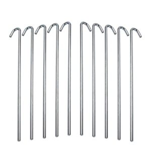 ram-pro tent garden stakes heavy duty, galvanized steel pegs rust-free garden edging fence hook, landscape pins | for outdoor camping, soil patio gardening, & canopies (60)