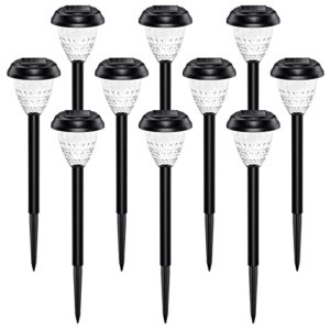 URAGO Super Bright Solar Lights Outdoor Waterproof 10 Pack, Dusk to Dawn Up to 12 Hrs Solar Powered Outdoor Pathway Garden Lights Auto On/Off, LED Landscape Lighting Decorative for Walkway Patio Yard