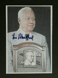 lee macphail signed baseball card with jsa coa