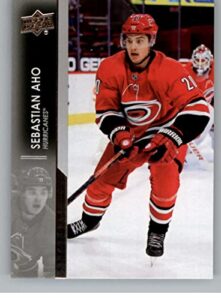 2021-22 upper deck #32 sebastian aho carolina hurricanes series 1 nhl hockey base trading card