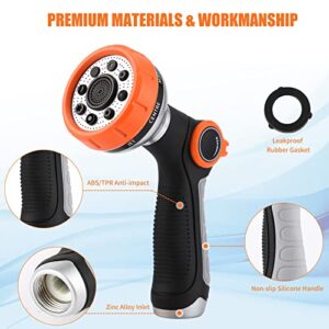 Hose Nozzle Hose Sprayer Hose Spray Nozzle Thumb Control Garden Hose Nozzle Heavy Duty with 8 Patterns Water Hose Nozzle Sprayer Hose Nozzles in Lawn and Garden for Cleaning, Watering, Washing