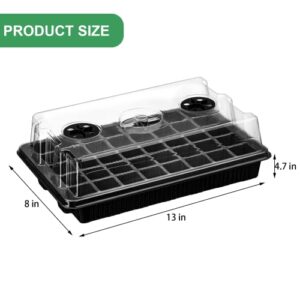 Youeon 6 Pack Seed Starter Tray with Adjustable Humidity Dome, Seed Starter Kit 240 Cells Total Tray, Garden Propagator Set with Planter Labels and Seedling Tools, Seedling Tray Kits, Black