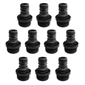 10 Pack Plastic Garden Hose Quick Connect Fittings Male Hose Quick Connector Adapters 3/4 Inch GHT Male Nipples Quick Release Kit for Water Hose Coupling