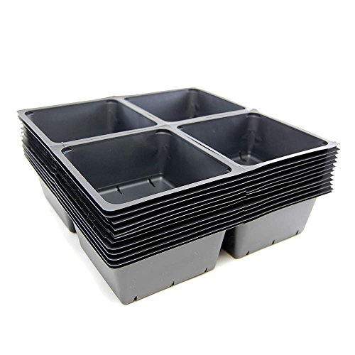 5" by 5" (2" Deep) Garden Germination Trays w/Drain Holes - 48 Pack - Greenhouse/Gardening Plant Grow Inserts