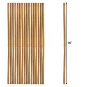 Frcctre 60 Pack 16 Inch Bamboo Plant Stakes, Natural Garden Sticks for Plant Indoor and Outdoor Gardening Plant Support Climbing Stakes for Tomatoes, Beans, Potted Plants