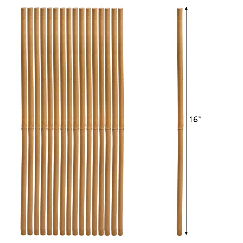 Frcctre 60 Pack 16 Inch Bamboo Plant Stakes, Natural Garden Sticks for Plant Indoor and Outdoor Gardening Plant Support Climbing Stakes for Tomatoes, Beans, Potted Plants