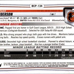 2020 Bowman Chrome Prospects #BCP-134 Gunnar Henderson RC Rookie Baltimore Orioles MLB Baseball Trading Card