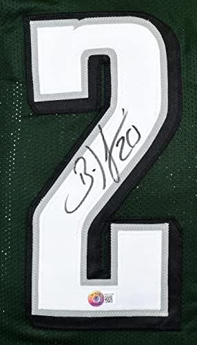 Brian Dawkins Autographed Green Pro Style Jersey - Beckett W Hologram Black