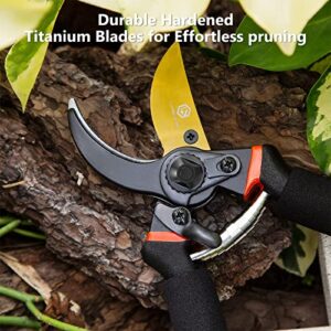 LF Likefair 8.5" Pruning Shears,Garden Shears, Garden Scissors,Professional Bypass Pruner Hand Shears, Tree Trimmers Secateurs, Hedge & Garden Shears, Clippers for Plants, Gardening, Garden Tools