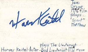 harvey keitel actor taxi driver movie autographed signed index card jsa coa